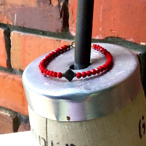 Handmade Red and Aqua Elephant Statement Necklace - Picture 9 of 15